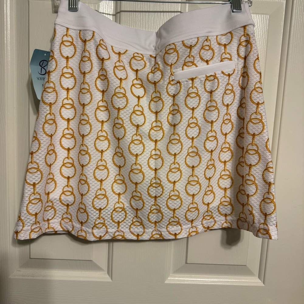 Sofibella Womens Airflow In Skort NWT Pickball Tennis Skirt Gold Chain Sz M - Picture 2 of 8